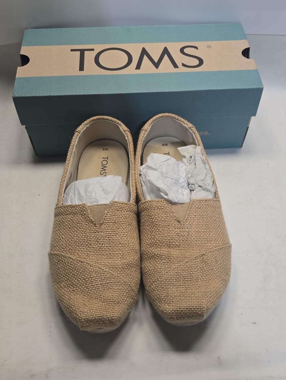Toms Women's Slip-On Espadrilles in Natural Beige- Size 8W